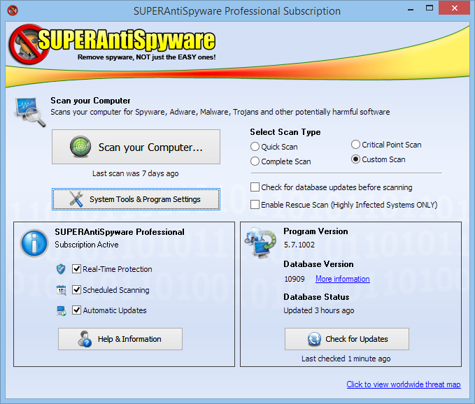 IMGSAS50 Main Large SUPERAntiSpyware Pro 5.7.1014 Final Full – Loại bỏ mã độc