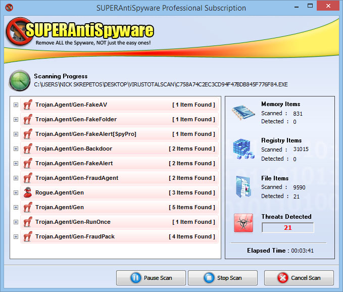 IMGSAS50 Scanning Large SUPERAntiSpyware Pro 5.7.1014 Final Full – Loại bỏ mã độc