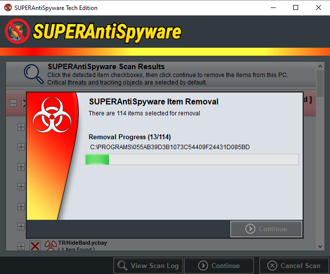 SUPERAntiSpyware Tech Edition Malware Removal